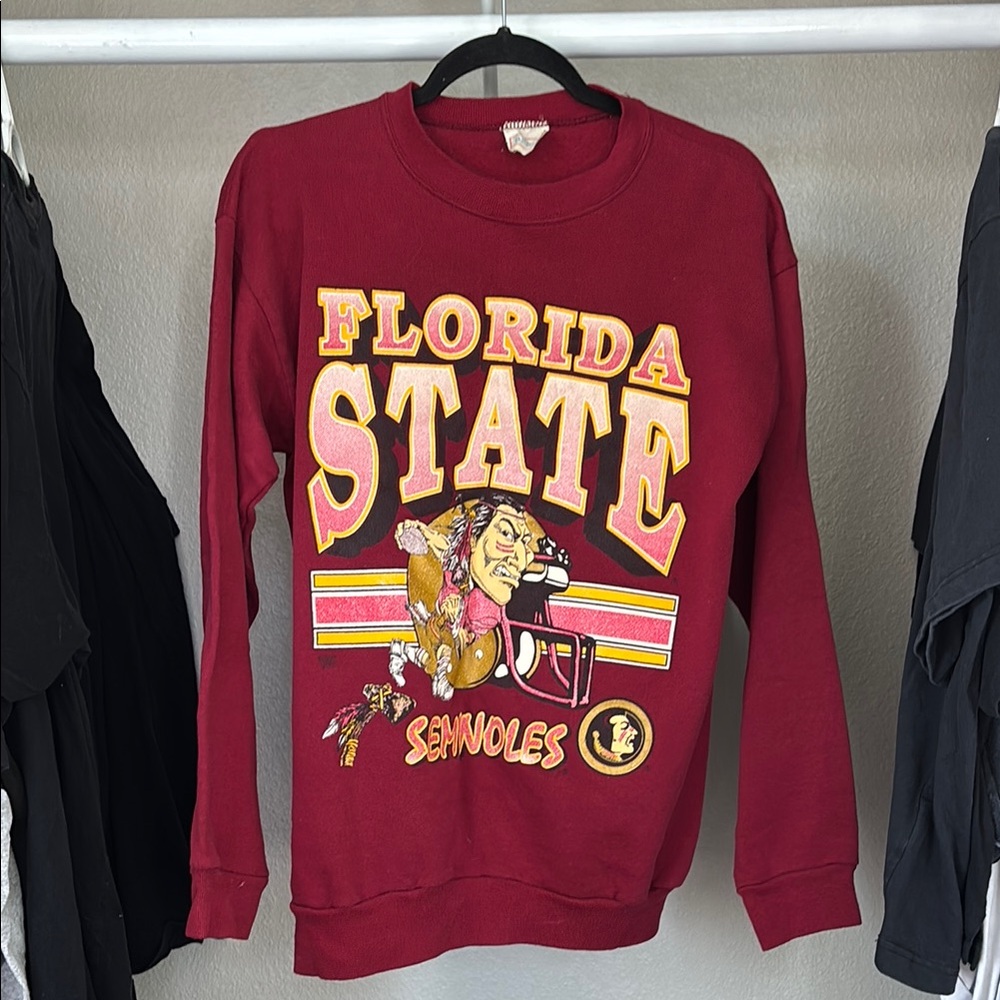 VINTAGE Florida State University Seminoles Graphic Football Crew Neck Women’s L